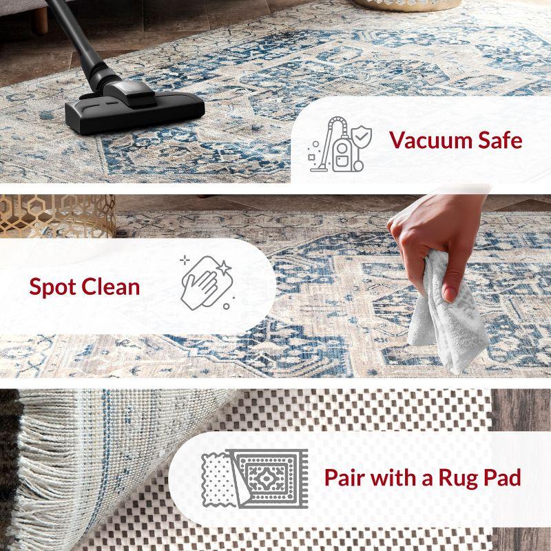 Nuloom Harriet Oriental/Persian 4x6 Indoor Area Rug for Living Room Bedroom Dining Room Kitchen, Grey/Multicolor