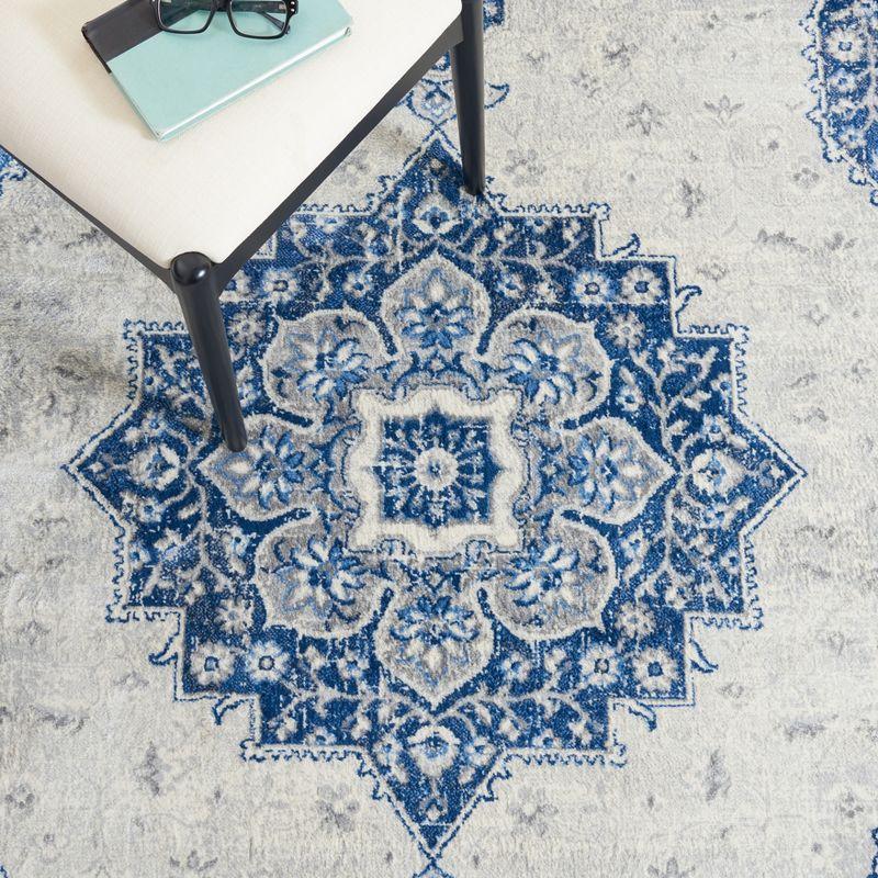 Brentwood BNT826 Power Loomed Indoor Area Rug - Blue/Ivory - 6'7"x6'7" - Safavieh