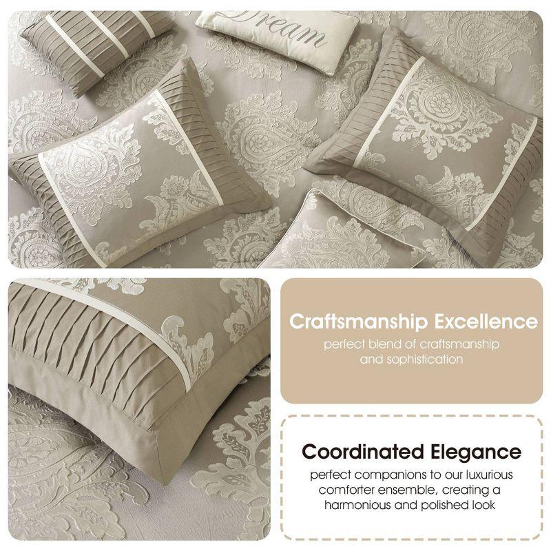 Nanshing America, Inc Therese 7 Piece Traditional Damask Comforter Set