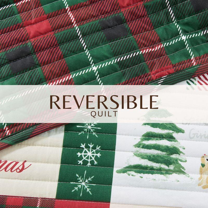 Cheerful Holiday Reversible Quilt Set with Shams - Great Bay Home (Twin / Twin XL, Holiday Patchwork)