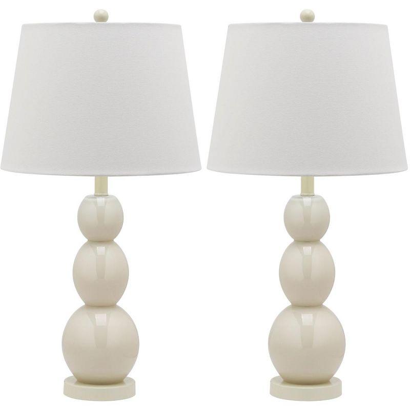Jayne 3 Sphere Table Lamp (Set of 2) - 26.5 Inch Height - LIT4089 - Light Grey - Safavieh
