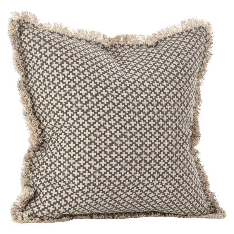 20"x20" Oversize Corinth Moroccan Tile Design Square Throw Pillow Slate - Saro Lifestyle: Bohemian Style, Removable Cover, Indoor Use