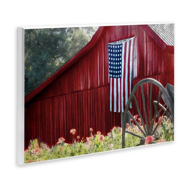 Stupell Industries Red Barn with American Flag, 15" x 10"