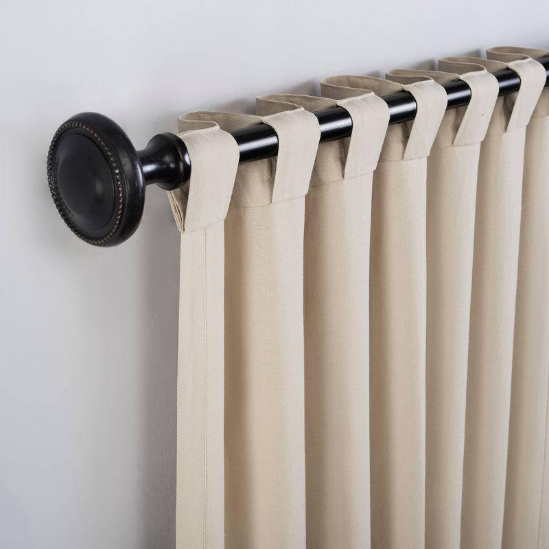 Ecru Linen Blend Light-Filtering Back Tab Curtain Panel