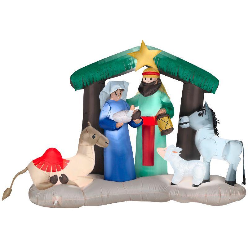 Gemmy 4.5 ft Multicolor Inflatable Nativity Scene with Animals