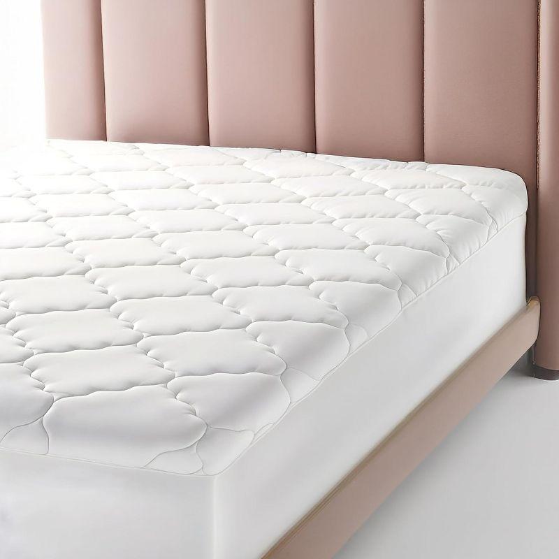 Micropuff White Twin Down Alternative Quilted Mattress Pad