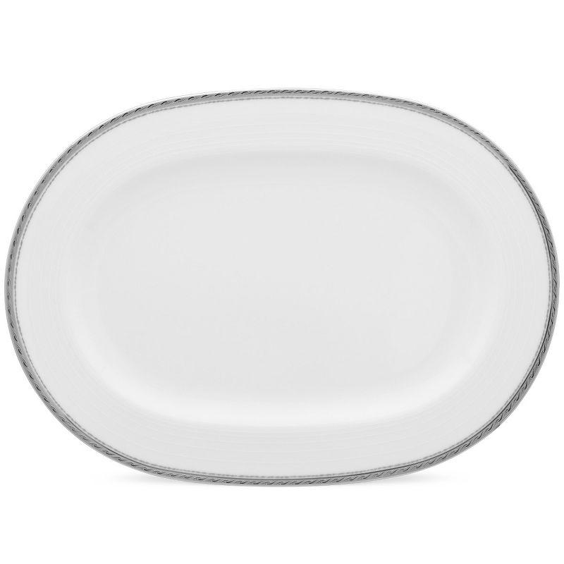 Noritake Whiteridge Platinum Medium Oval Serving Platter