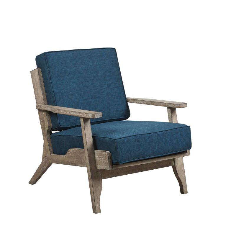 Navy Blue Lawson Accent Chair with Wood Frame