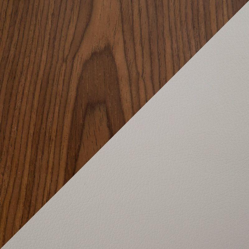 Set of 2 Gianna Counter Height Barstools Walnut/Light Gray: Faux Leather, Wood Frame - LumiSource