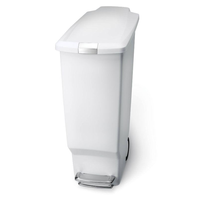 simplehuman 40 Liter / 10.6 Gallon Slim Kitchen Step Trash Can with Secure Slide Lock, Plastic