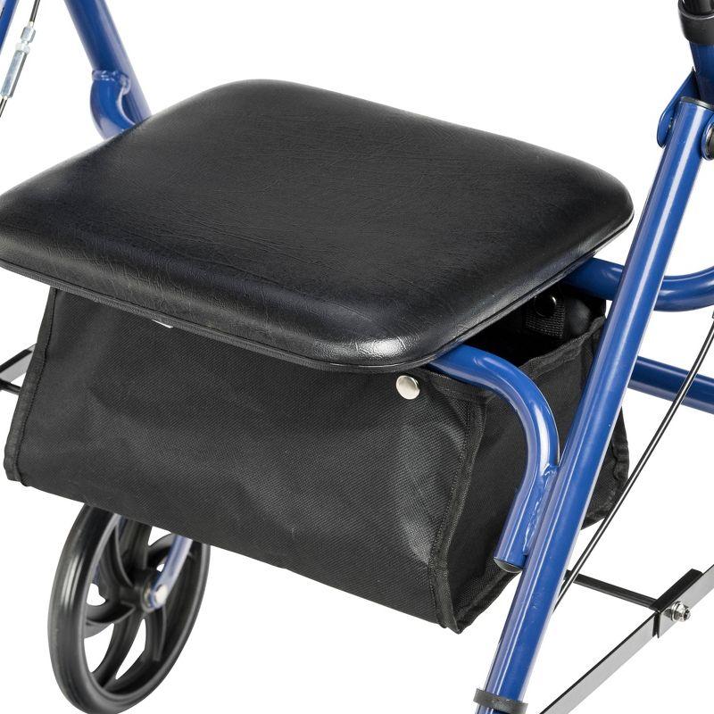 Drive Medical Four Wheel Walker Rollator with Fold Up Removable Back Support, Blue