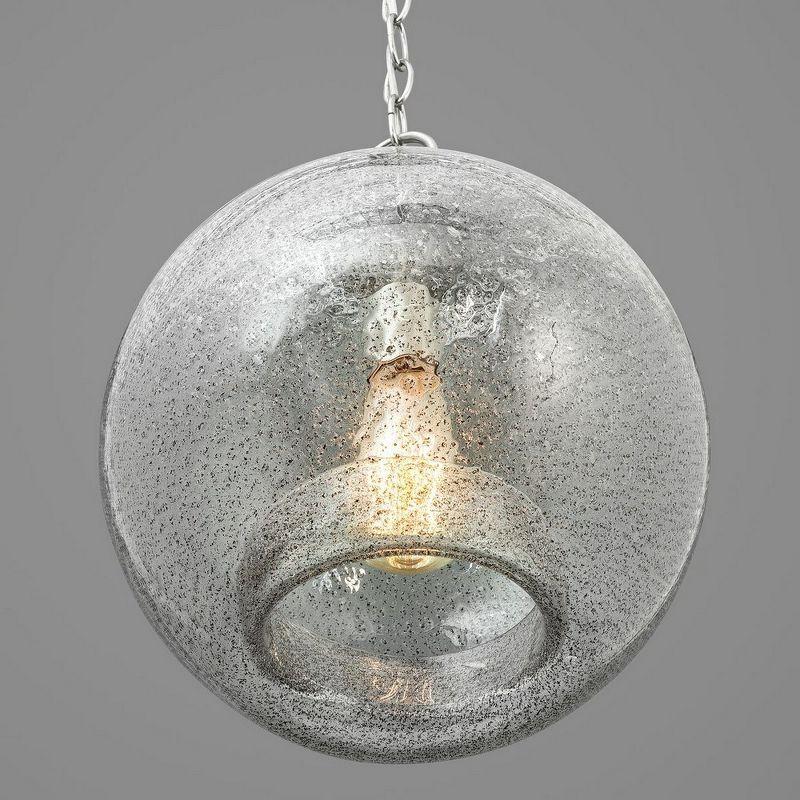 Progress Lighting Malbec 1-Light Pendant, Brushed Nickel, Clear Textured Artisanal Glass Shade