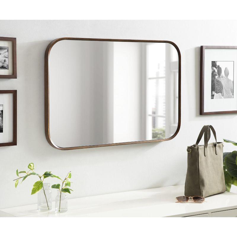 Kate and Laurel Nordlund Framed Wall Mirror, 23x35, Walnut Brown