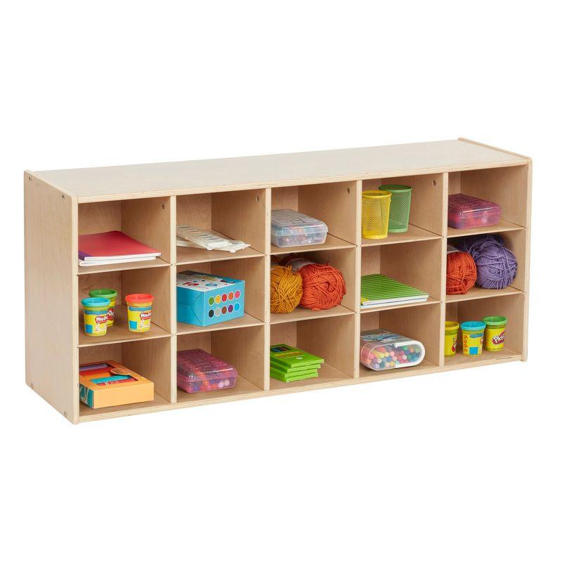 ECR4Kids Streamline 15 Cubby Tray Storage Cabinet, 3x5