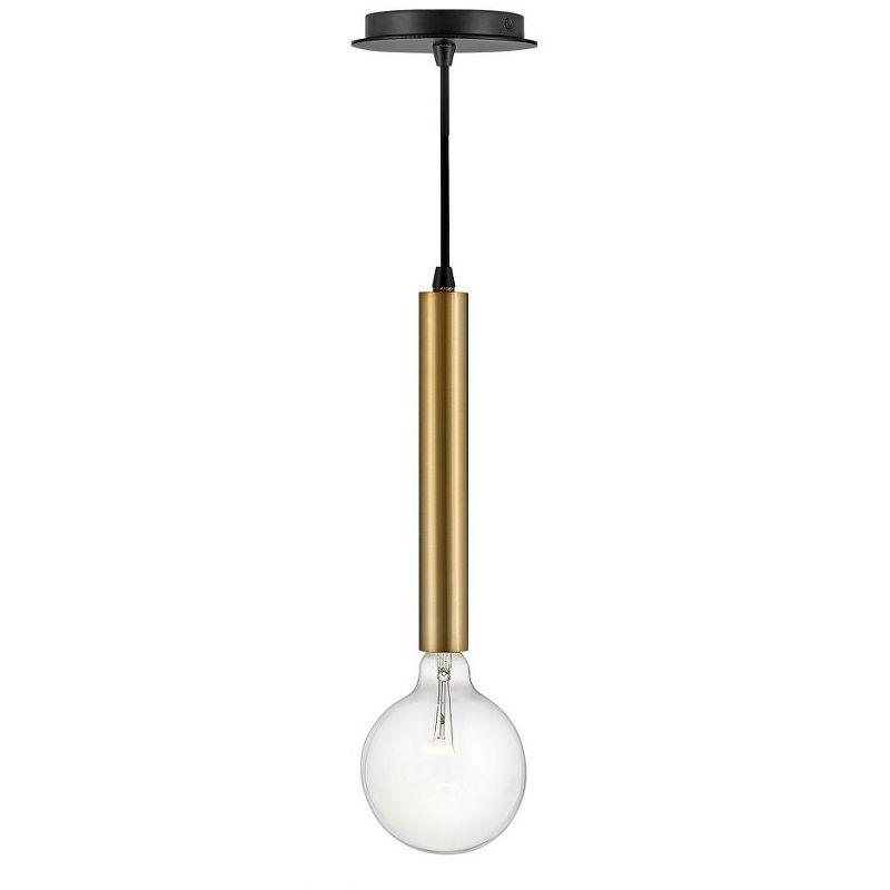 Bobbie Mid-Century Lacquered Brass and Black 1-Light Pendant