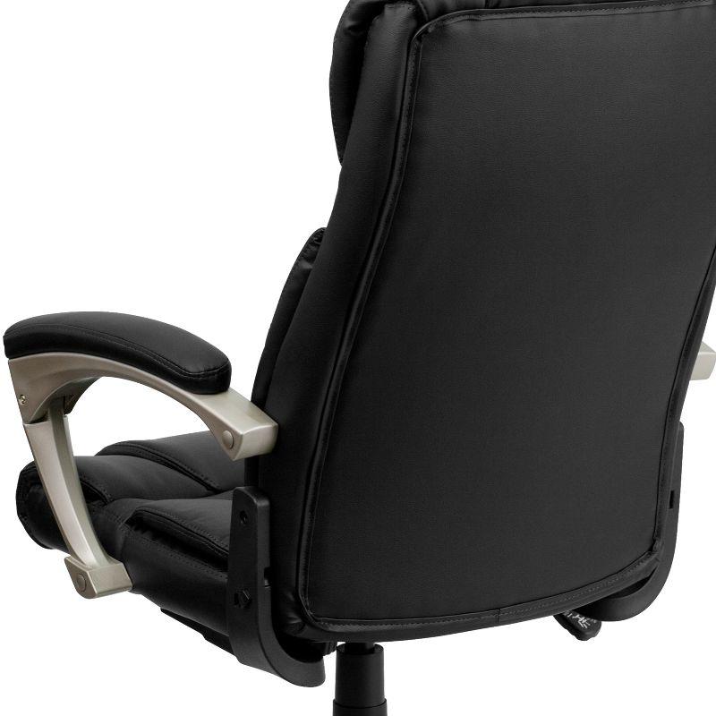 Flash Furniture Hansel High Back Folding Black LeatherSoft Executive Swivel Office Chair with Arms