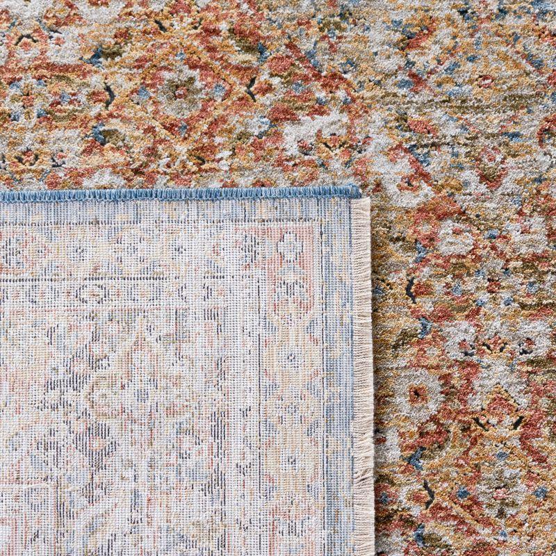 Silverado SVD106 Power Loomed Area Rug - Blue/Rust - 6'4"x6'4"Square - Safavieh.
