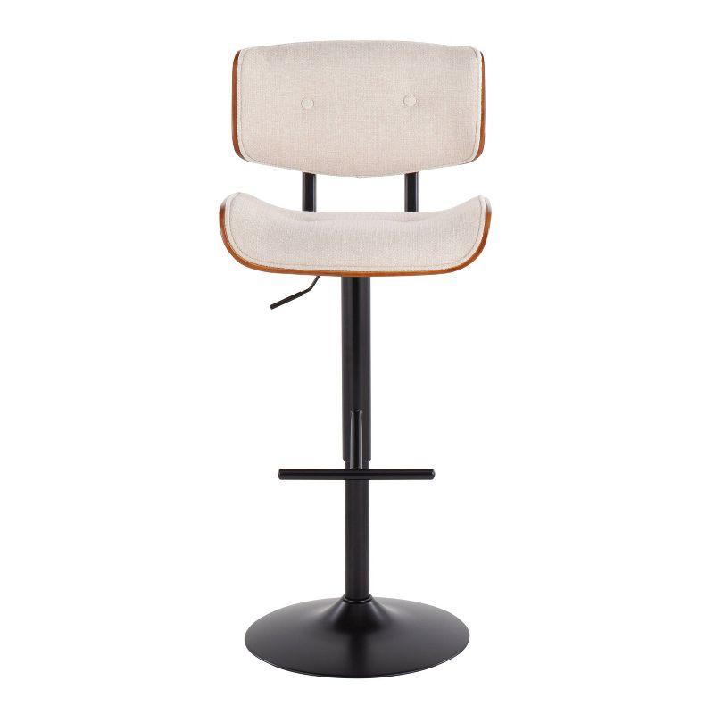 Set of 2 Lombardi Mid-Century Modern Adjustable Counter Height Barstool - Lumisource