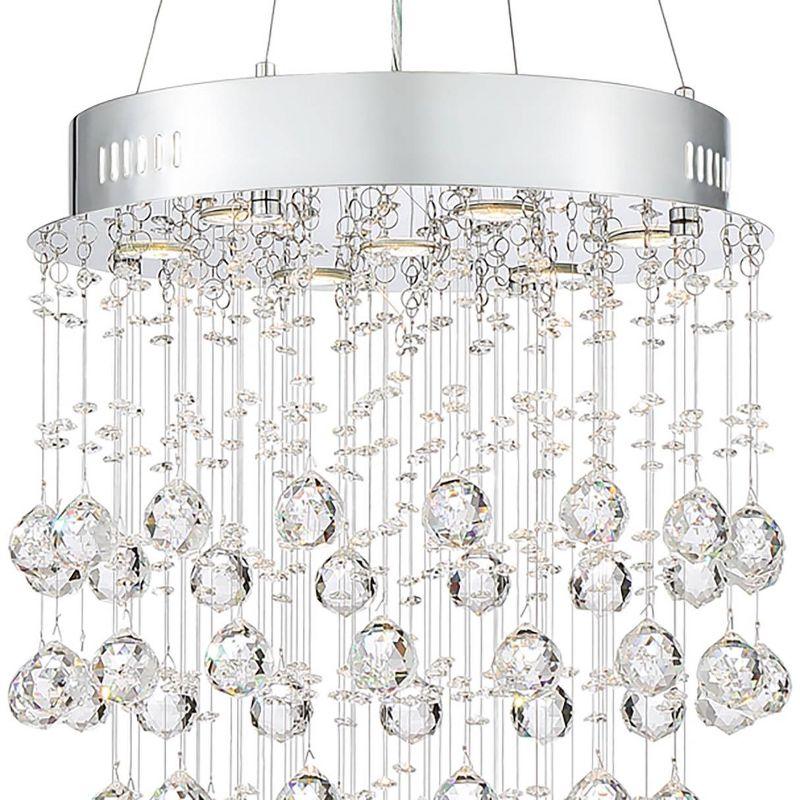 Vienna Full Spectrum Aida Chrome Chandelier Lighting 18" Wide Modern Pouring Crystal Glass Globes 7-Light Fixture for Dining Room House Kitchen Island