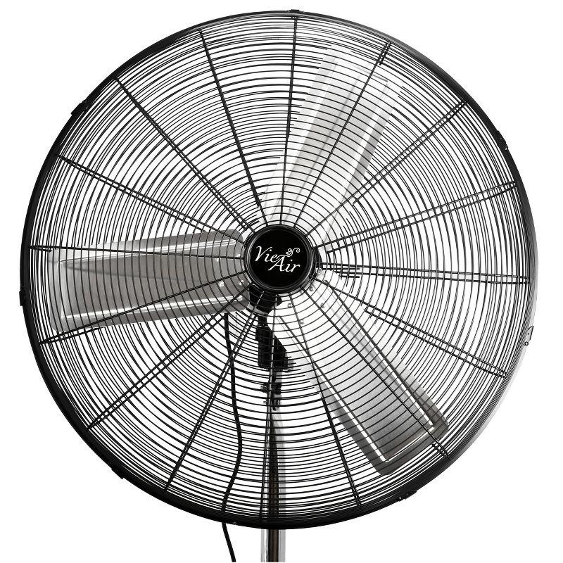 Vie Air 30 Inch Industrial Heavy Duty Pedestal Oscillating Metal Stand Fan