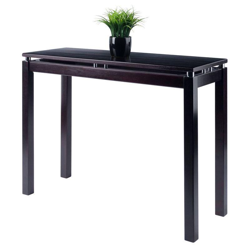 Linea Console Table Dark Espresso - Winsome: Hardwood Frame, Wood Veneer Top, Spot Clean, Assembly Required