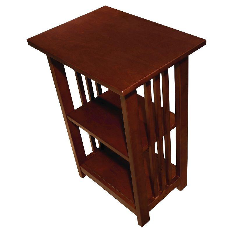 Modern 2 Shelf End Table Cherry - Alaterre Furniture: Hardwoods, Stainless Steel Hardware, Fixed Shelf