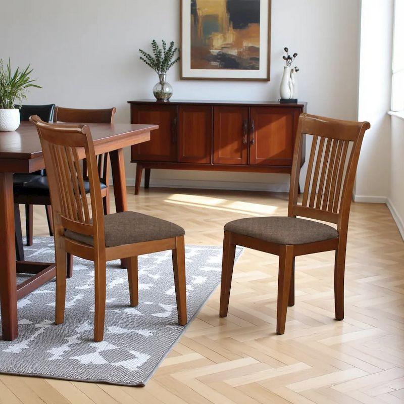 East West Furniture, Portland slat back chair for kitchen with Fabric seat