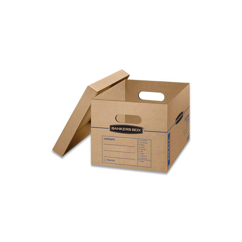 Bankers Box SmoothMove Classic Moving/Storage Boxes, Half Slotted Container (HSC), Small, 12" x 15" x 10", Brown/Blue, 20/Carton