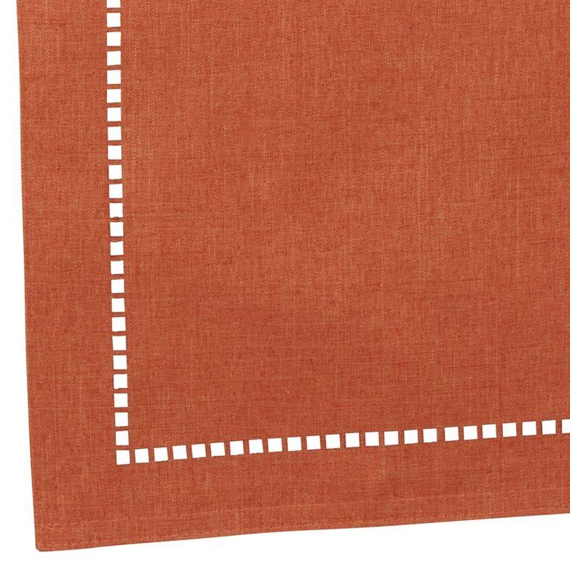 Saro Lifestyle Dining Table Runner With Laser-Cut Hemstitch Design, Rust, 14" x 90"