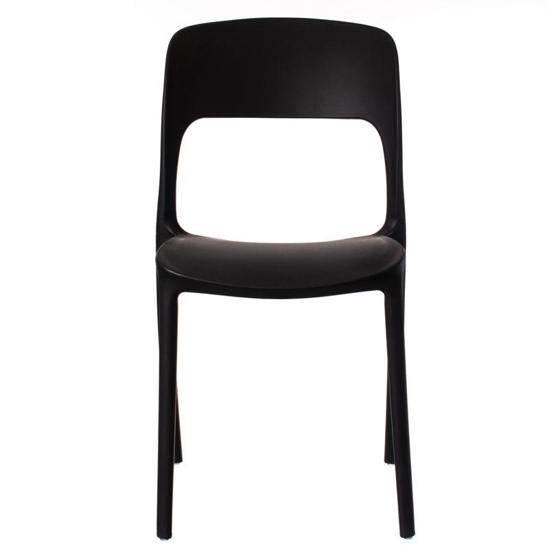 Black Matte Plastic Curved Back Dining Chair