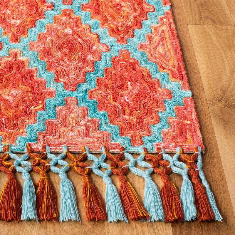 Hand-Tufted Multicolor Boho-Mod Wool Blend 6' x 9' Area Rug