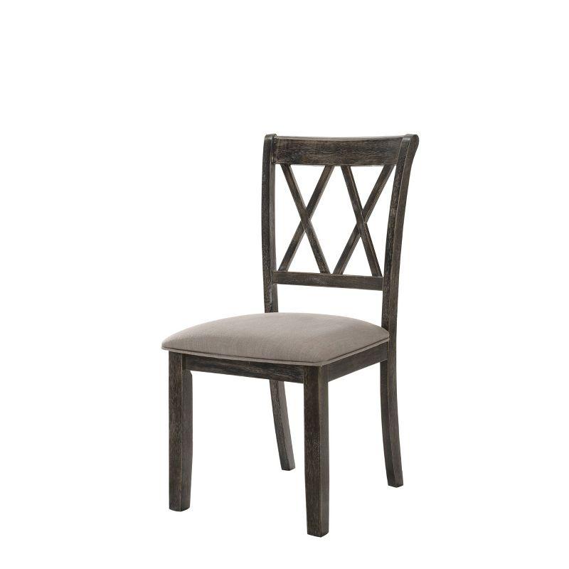 Set of 2 20" Claudia Fabric Dining Chairs Weathered Gray - Acme Furniture