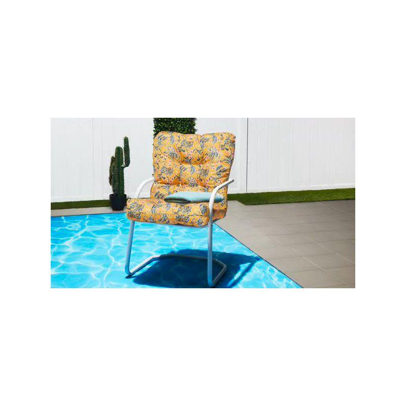 Happy Blooms Water-Resistant Outdoor Patio Chair Cushions, 19" x 19", 2-Pack