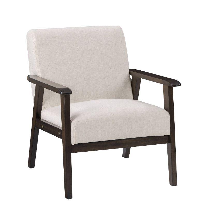 Greyson Beige Wood Mid-Century Modern Accent Chair