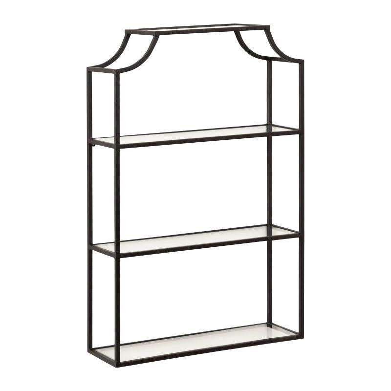 Kate & Laurel All Things Decor 20" x 30" Ciel Tiered Wall Shelf Black: 3-Tier Plastic Floating Shelf, Includes Mounting Hardware