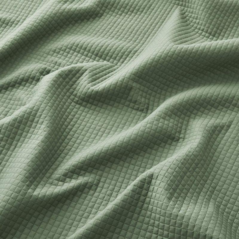Peace Nest Premium Ultra Soft Reversible Quilted Coverlet Set, King, Green