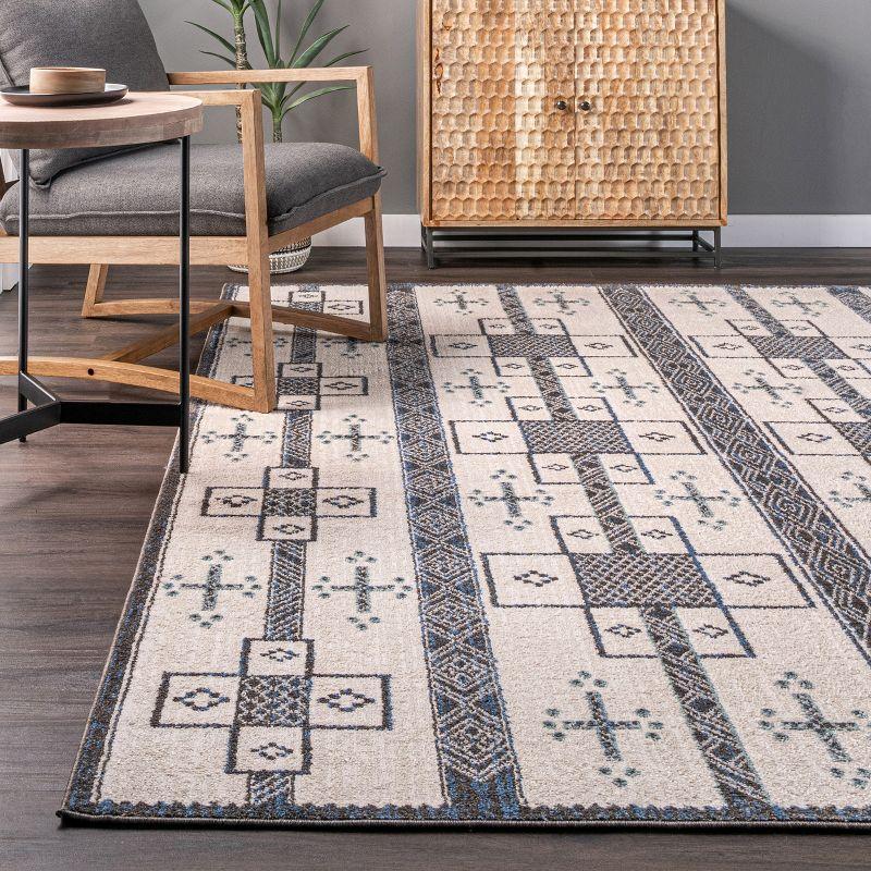 Erika 8' x 10' Gray Synthetic Bohemian Area Rug