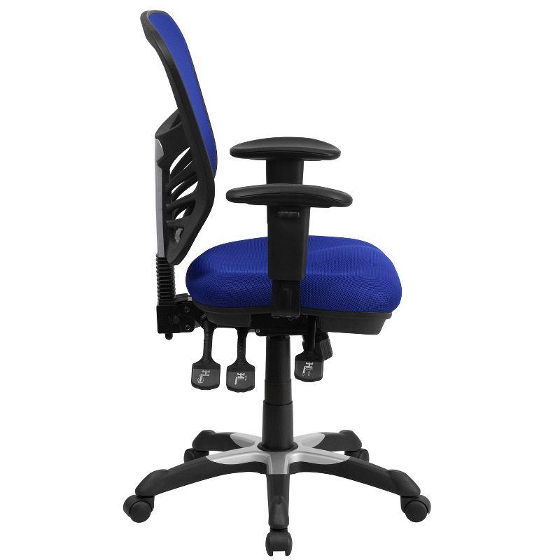 Flash Furniture Mid-Back Mesh Multifunction Executive Swivel Ergonomic Office Chair with Adjustable Arms