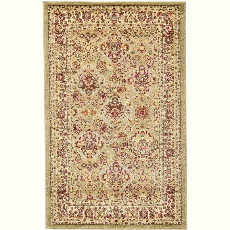 Unique Loom 3' 1 x 5' 3 Light Green Voyage Colonial Area Rug