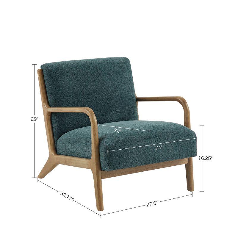 Ink+Ivy Novak Lounge Chair Teal: Upholstered Polyester, Rubberwood Frame, Spot Clean, 300lb Capacity