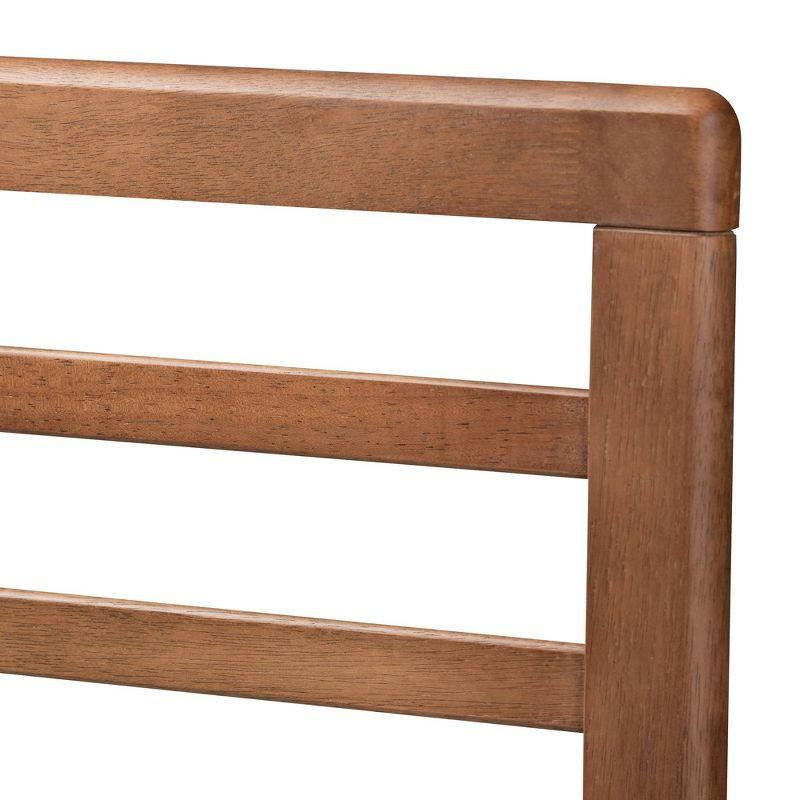 Queen Calisto Walnut Finished Wood Platform Bed Brown - Baxton Studio: Mid-Century Design, Tapered Legs