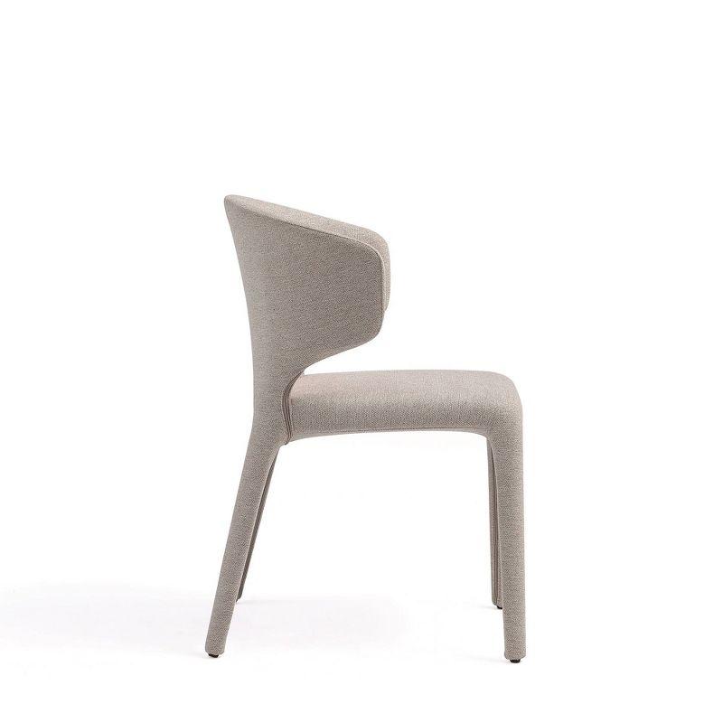 High Back Wheat Faux Leather Upholstered Metal Side Chair