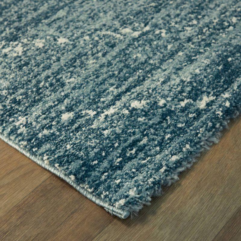 Sienna Blue Geometric 9' x 12' Easy-Care Synthetic Area Rug