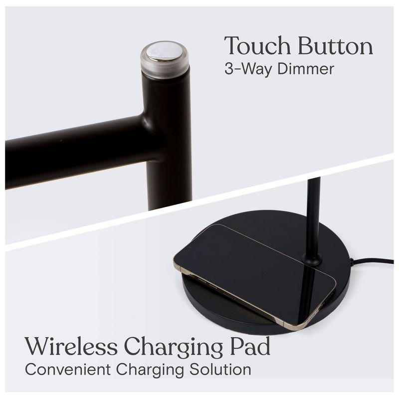 Brightech Leaf 16" Vintage LED Desk Lamp with Wireless Charging Pad, Adjustable Arm, and 3-Way Dimming
