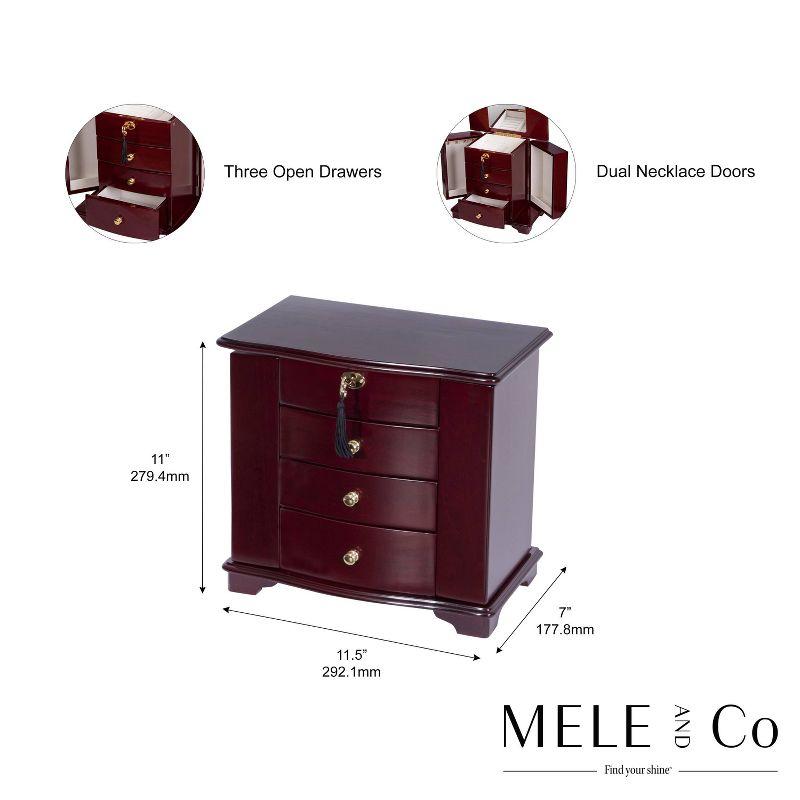 Mele Designs Waverly Women's Wooden Jewelry Box - Cherry