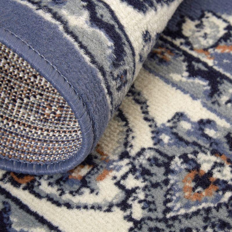 Home Dynamix Ariana Badah Damask Border Area Rug, Blue/Ivory, 3-Piece Set