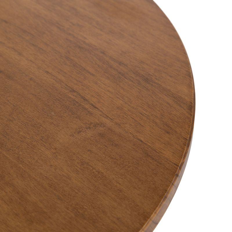 Kate and Laurel Jalla Half Circle Wood Floating Side Table, 18x14, Rustic Brown