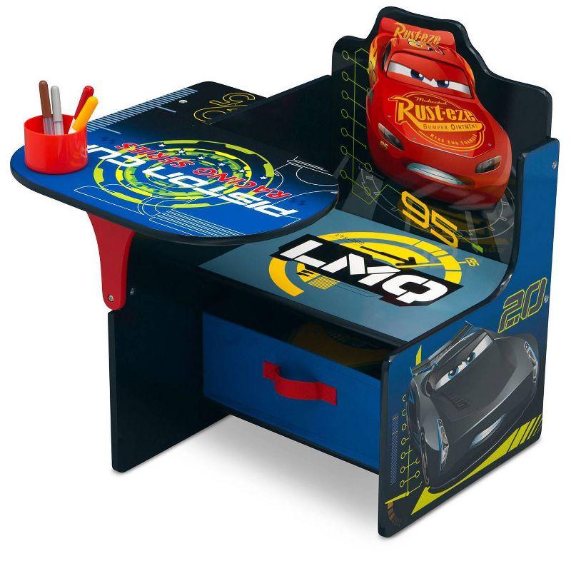 Lightning McQueen Racer Kids' Chair Desk with Built-In Cup Holder and Storage