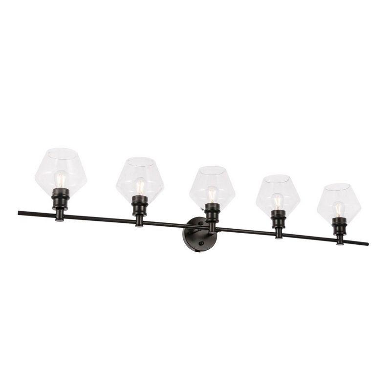 Elegant Lighting Gene 5 light Black and Clear glass Wall sconce