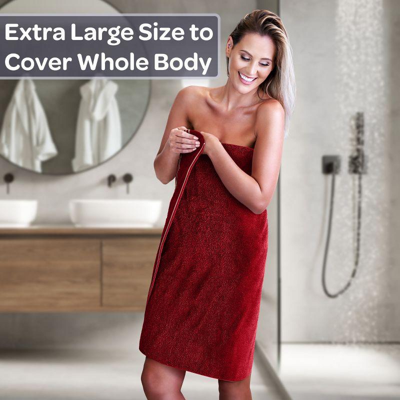 Lavish Home Luxury Cotton Bath Towels, Burgundy